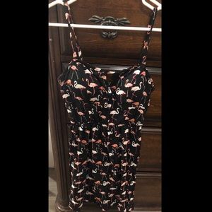 Black Flamingo Print Dress size small